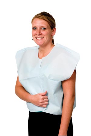 Capes Exam Tissue/Poly/Tissue 30' x 21' Blue Traditional Front/Back Opening ProAdvantage (100/CS) by Pro Advantage  ID P750003